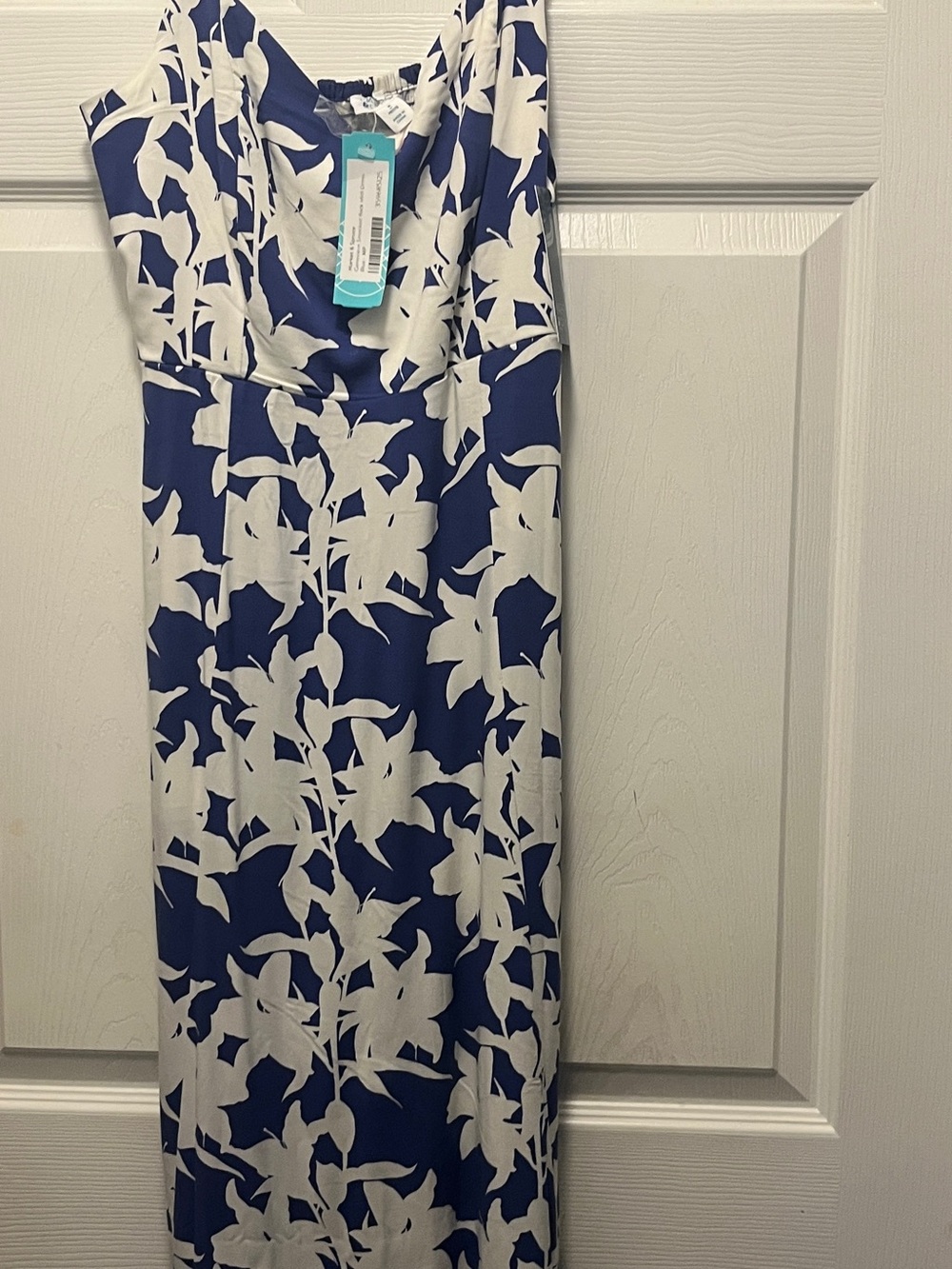 Blue and White Floral Maxi Dress